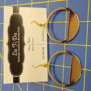 Gold Open Circle 1.5" Earrings